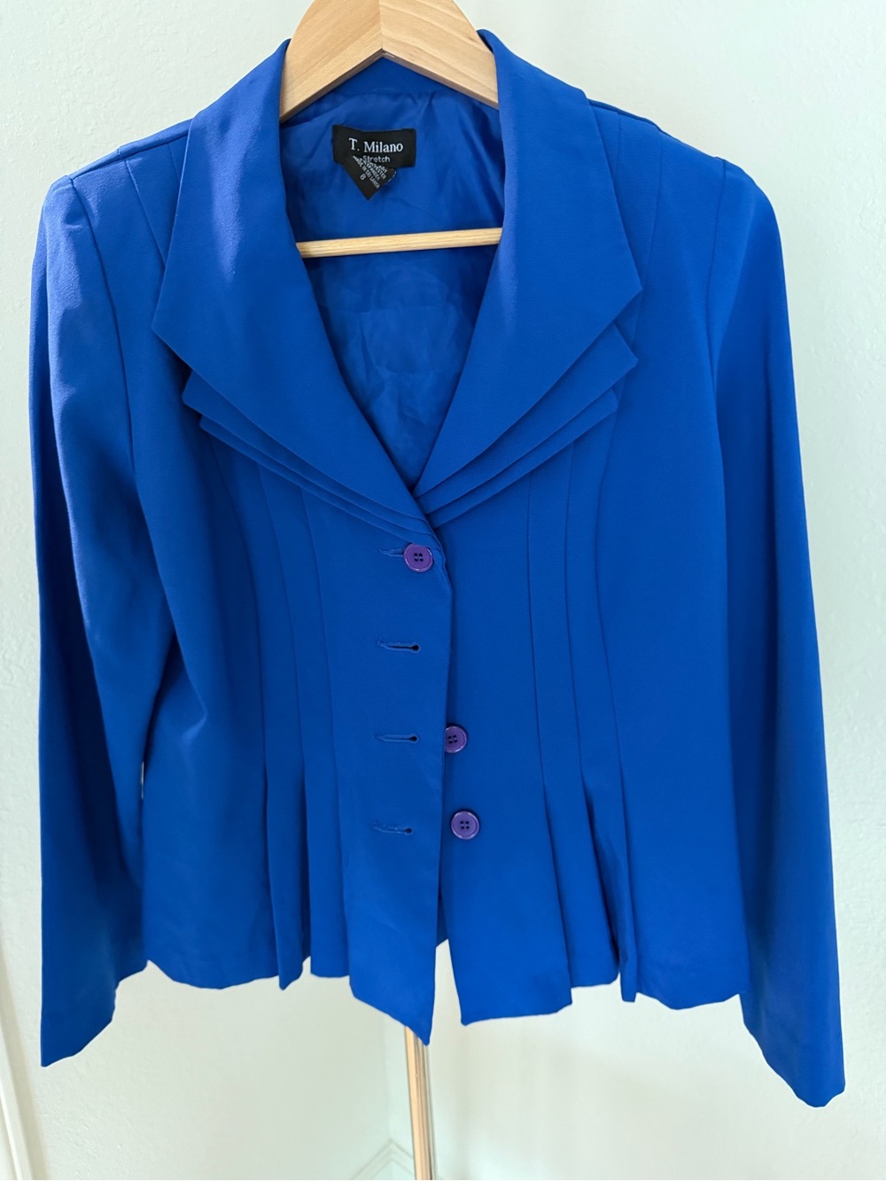 Milano Women’s Cobalt Blue Pleated Blazer